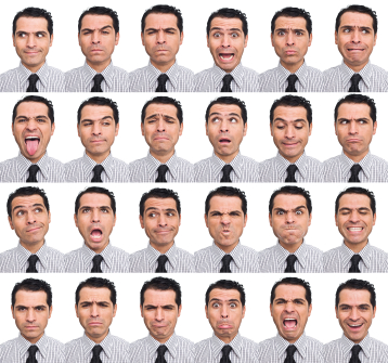 Image: Grid of Faces Expressing Different Emotions